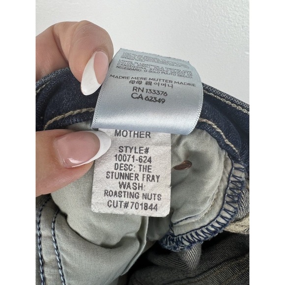 Mother Denim Stunner Fray Skinny Jeans Size 28 Button Fly High Rise Dark Wash - Picture 11 of 11